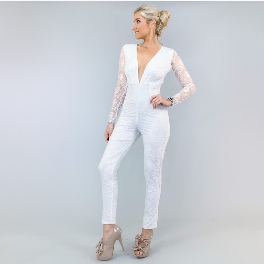 White lace jumpsuits